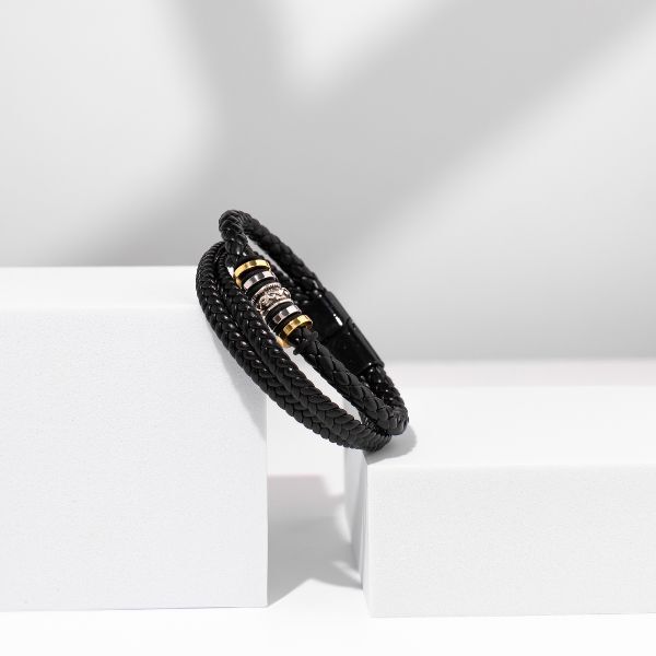 Para o Meu Filho – PULSEIRA DE COURO MASCULINA – EZREAL_LEATHERBRACELET
