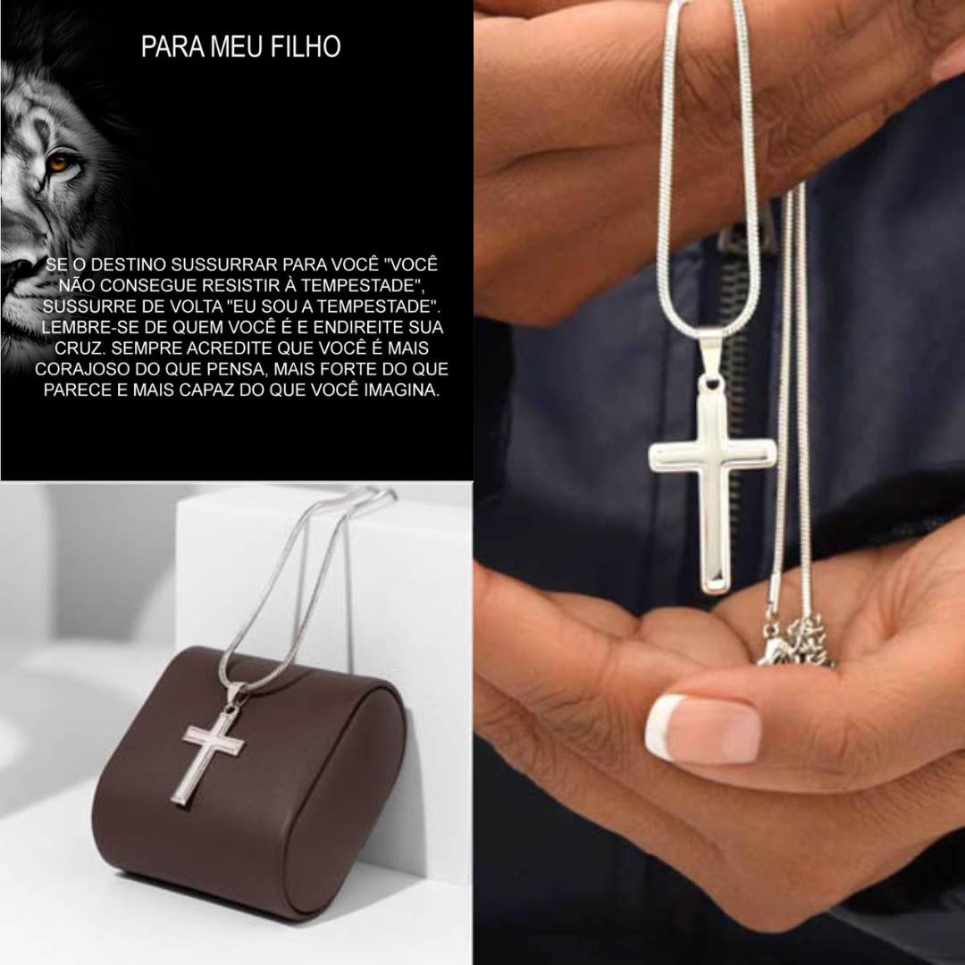 Para o Meu Filho– Colar Inox Banhado a Prata 925 ZAC_MENCROSS