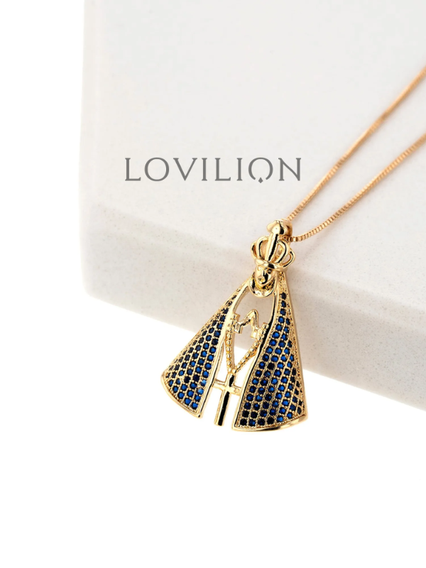 Querida Mãe - Colar Nossa Senhora Aparecida Banhado a Ouro 18k