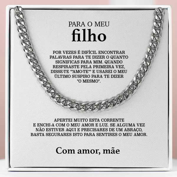 Para o Meu Filho – Colar de corrente de ligação cubana EZREAL