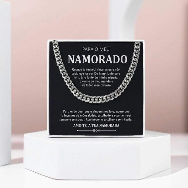 Para o Meu Namorado – Colar de cadeia de ligação cubana HAYDEN
