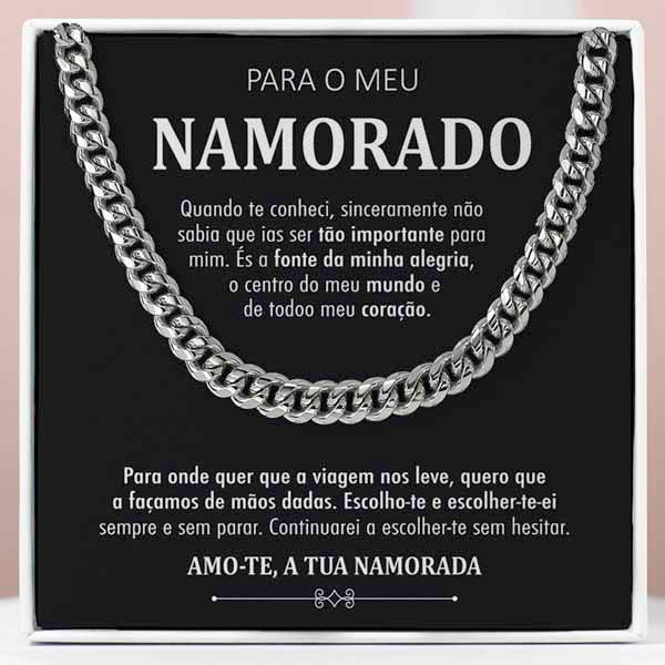 Para o Meu Namorado – Colar de cadeia de ligação cubana HAYDEN