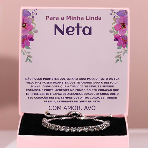 Para a Minha Linda Neta – Pulseira com cristais de zircónio cúbico NOA_TENNISBRACELET