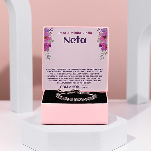 Para a Minha Linda Neta – Pulseira com cristais de zircónio cúbico NOA_TENNISBRACELET