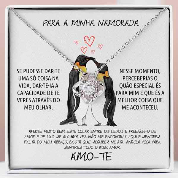 Para a Minha Namorada – Colar banhado a ouro branco 14k com cristais de zirconia cúbica SHILOH