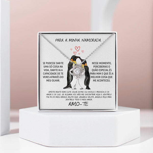 Para a Minha Namorada – Colar banhado a ouro branco 14k com cristais de zirconia cúbica SHILOH