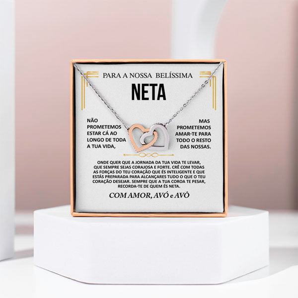 PARA A NOSSA BELÍSSIMA NETA – Colar de Corações Interligados NASUS_HEARTS