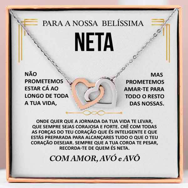 PARA A NOSSA BELÍSSIMA NETA – Colar de Corações Interligados NASUS_HEARTS