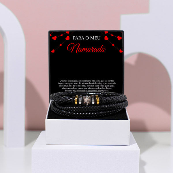Para o Meu Namorado – PULSEIRA DE COURO MASCULINA – CESAR_LEATHERBRACELET
