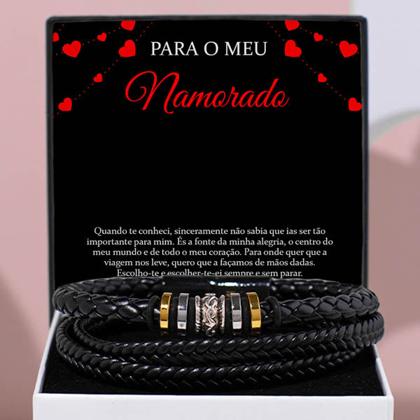 Para o Meu Namorado – PULSEIRA DE COURO MASCULINA – CESAR_LEATHERBRACELET