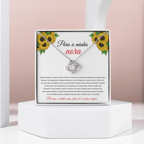 Para a Minha Nora – Colar banhado a ouro branco 14k com cristais de zirconia cúbica EVELYN
