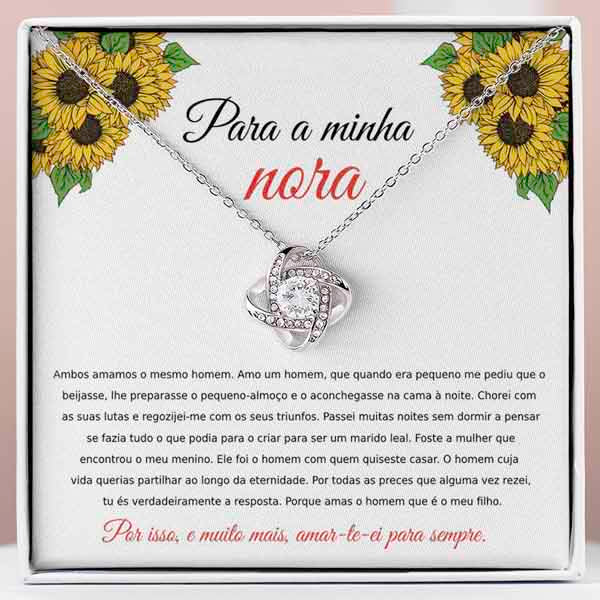 Para a Minha Nora – Colar banhado a ouro branco 14k com cristais de zirconia cúbica EVELYN