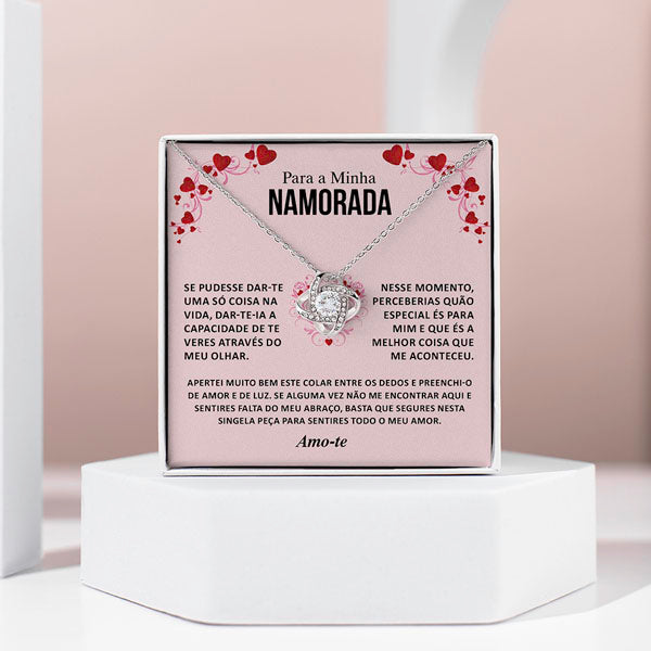 Para a Minha Namorada – Colar banhado a ouro branco 14k com cristais de zirconia cúbica JULIET