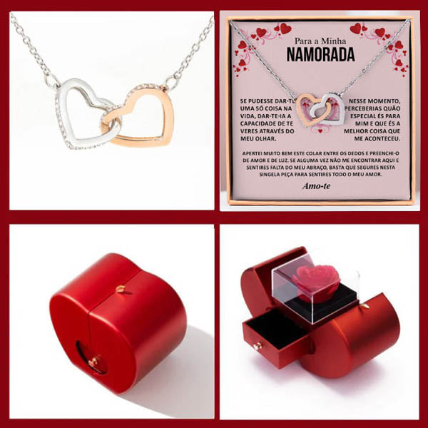 Para a Minha Namorada – Colar com pingente de corações JULIET_HEARTS_APPLEROSE