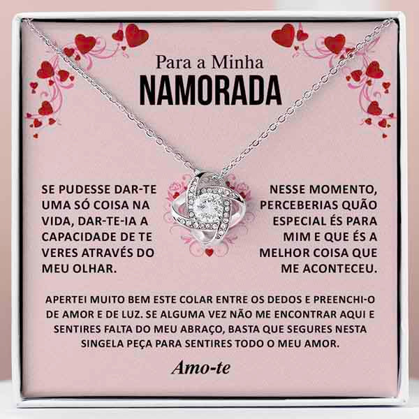 Para a Minha Namorada – Colar banhado a ouro branco 14k com cristais de zirconia cúbica JULIET