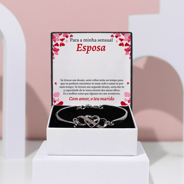 Para a minha sensual esposa – Guarda-me sempre no teu coração Pulseira – MARY_HEARTBRACELET