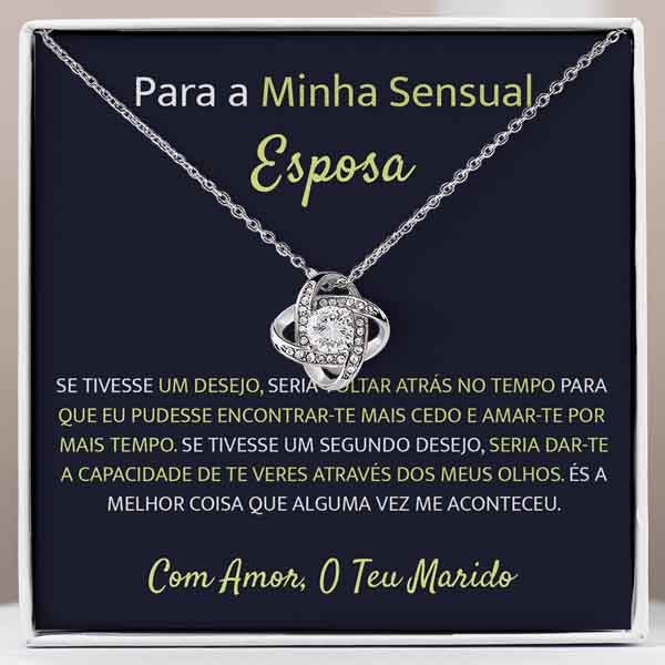 Para a Minha Deslumbrante e Sexy Alma Gémea – Colar banhado a ouro branco 14k com cristais de zirconia cúbica MORGAN