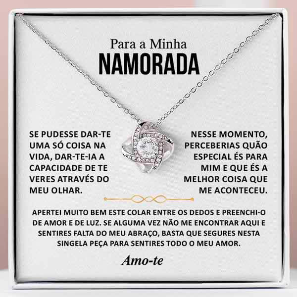 Para a Minha Namorada – Colar banhado a ouro branco 14k com cristais de zirconia cúbica CHLOE