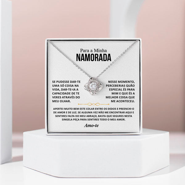 Para a Minha Namorada – Colar banhado a ouro branco 14k com cristais de zirconia cúbica CHLOE