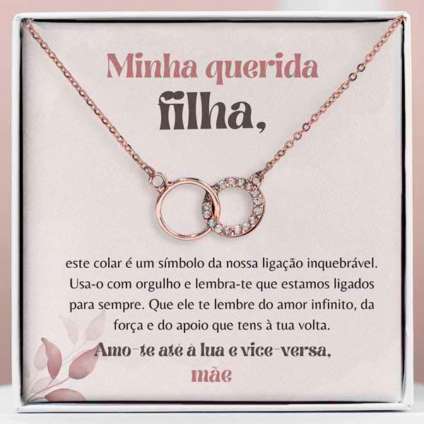 Minha querida filha – Colar em ouro rosa com cristais de zircónias cúbicas MINA_FOREVERNECKLACE