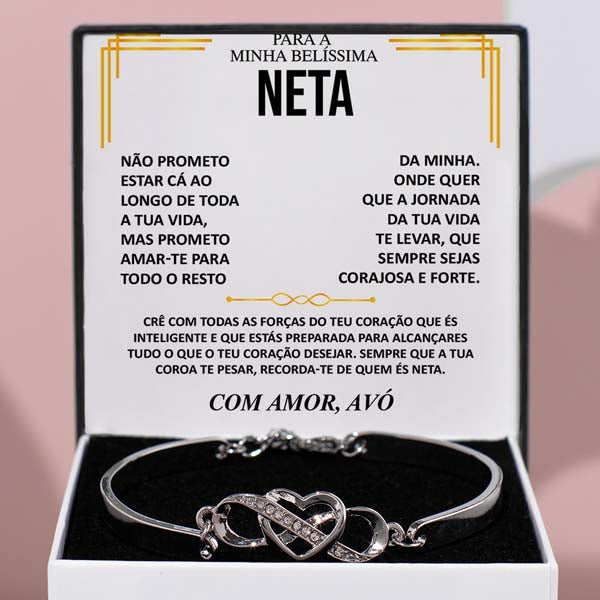 Para a Minha belissima neta – Guarda-me sempre no teu coração Pulseira – ORIANA_HEARTBRACELET