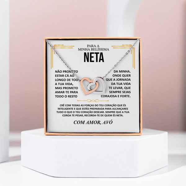 Para a Minha belissima neta – Colar de Corações Interligados ORIANA_HEARTS