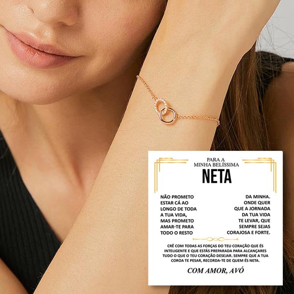Para a Minha Linda Neta – Pulseira de círculo interligada ORIANA_FOREVERBRACELET