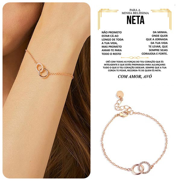 Para a Minha Linda Neta – Pulseira de círculo interligada ORIANA_FOREVERBRACELET
