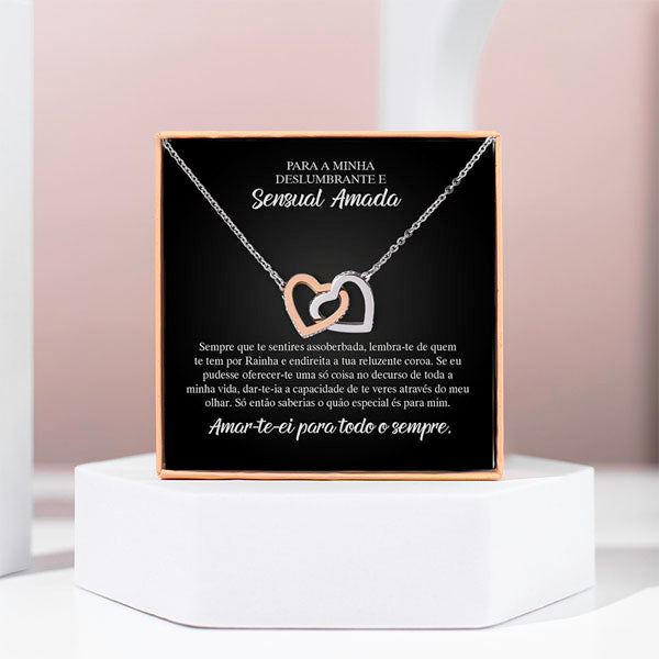 Para a Minha Deslumbrante e Sensual Amada- Colar de Corações Interligados LUX_HEARTS