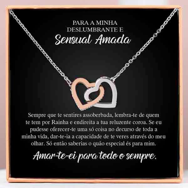 Para a Minha Deslumbrante e Sensual Amada- Colar de Corações Interligados LUX_HEARTS