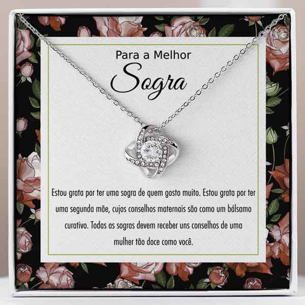Para a Minha Sogra – Colar banhado a ouro branco 14k com cristais de zirconia cúbica TERRA