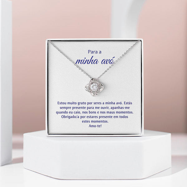 Para a Minha Avó – Colar banhado a ouro branco 14k com cristais de zirconia cúbica ARIA