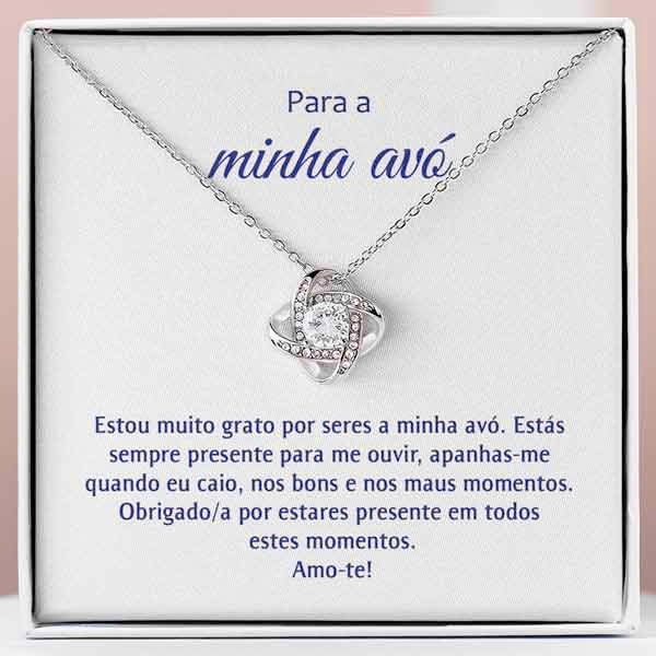 Para a Minha Avó – Colar banhado a ouro branco 14k com cristais de zirconia cúbica ARIA