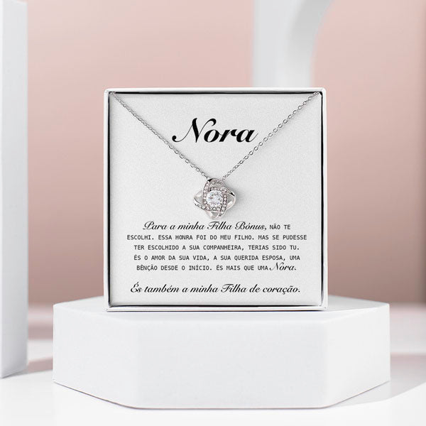Para a Minha Nora – Colar banhado a ouro branco 14k com cristais de zirconia cúbica KALI