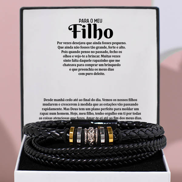 Para o Meu Filho – PULSEIRA DE COURO MASCULINA – GNAR_LEATHERBRACELET