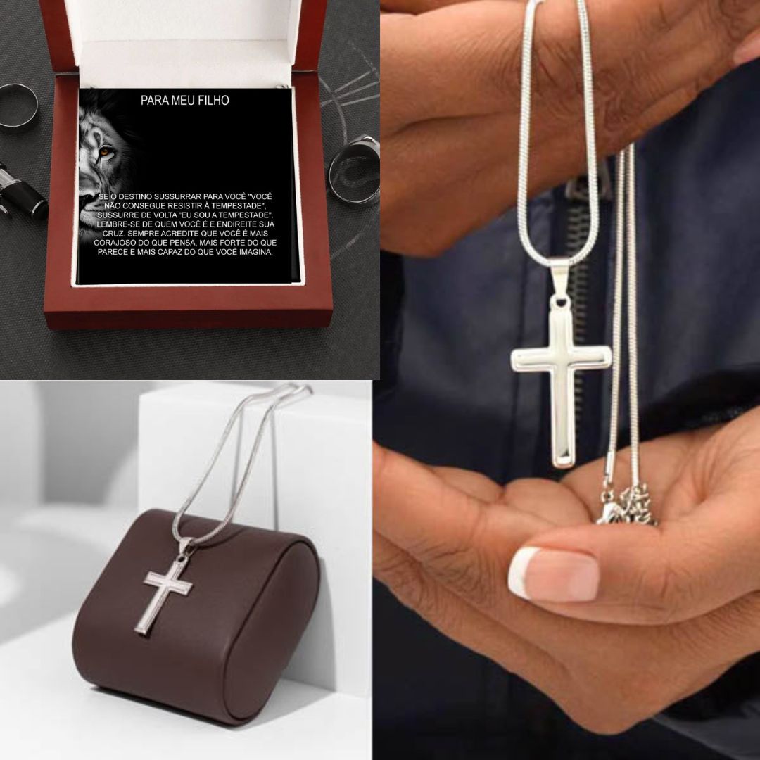 Para o Meu Filho– Colar Inox Banhado a Prata 925 ZAC_MENCROSS