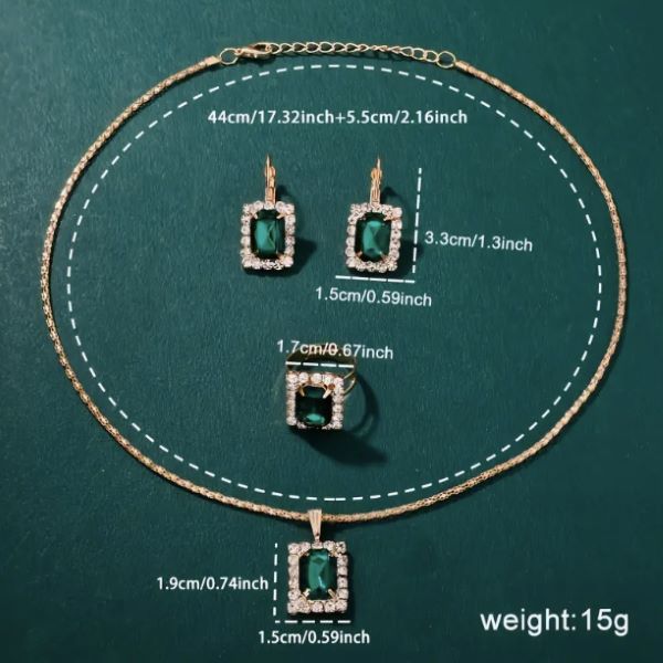 Conjunto de relógio, brincos, colar e anel para mulher – RETROGLAM