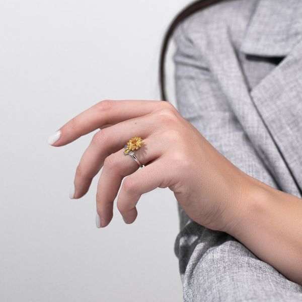 Anel giratório para aliviar o stress AIDEN_SUNFLOWER