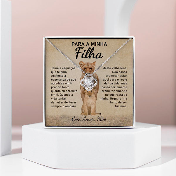Para a Minha Filha – Colar banhado a ouro branco 14k com cristais de zirconia cúbica LILLIA