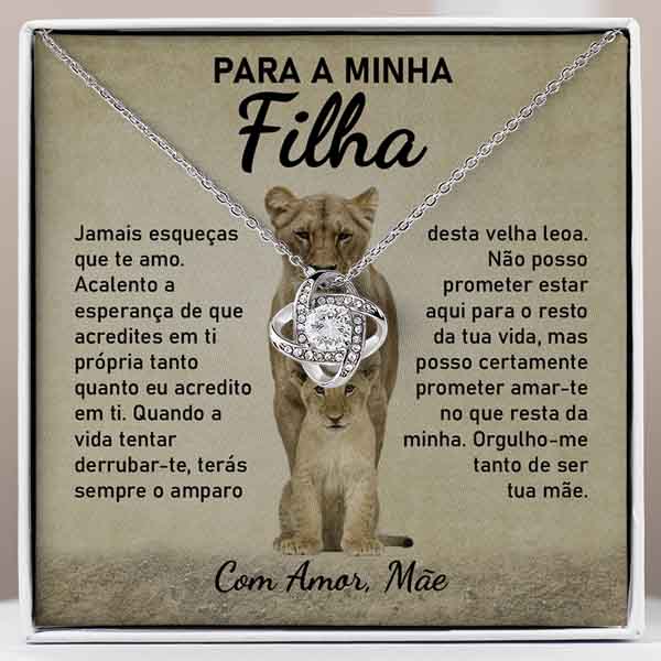 Para a Minha Filha – Colar banhado a ouro branco 14k com cristais de zirconia cúbica LILLIA