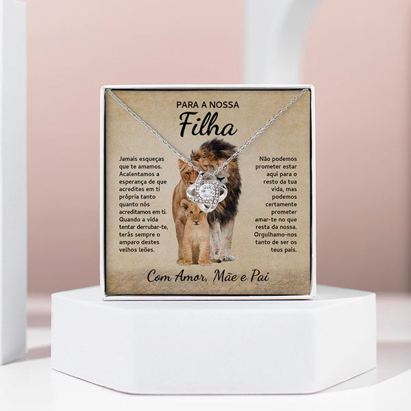 Para a Minha Filha – Colar banhado a ouro branco 14k com cristais de zirconia cúbica NAMI
