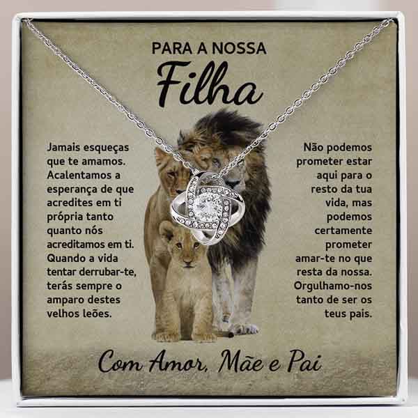 Para a Minha Filha – Colar banhado a ouro branco 14k com cristais de zirconia cúbica NAMI