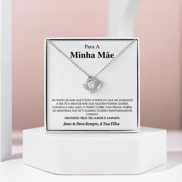 Para a Minha Mãe – Colar banhado a ouro branco 14k com cristais de zirconia cúbica SAMIRA