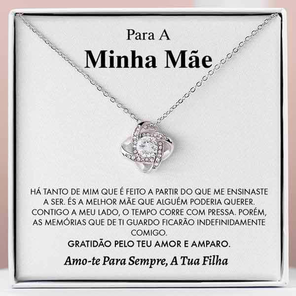 Para a Minha Mãe – Colar banhado a ouro branco 14k com cristais de zirconia cúbica SAMIRA