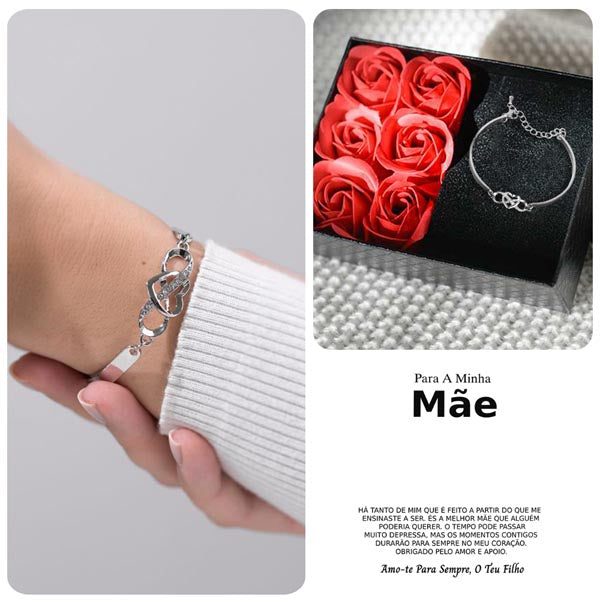 Para A Minha Mãe – Pulseira “Sempre no teu coração” e caixa de oferta SAMIRA_HEARTBRACELET_ROSEBOX