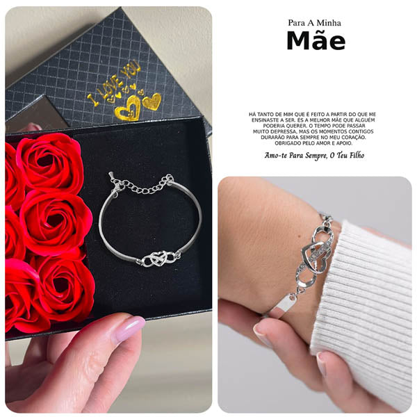Para A Minha Mãe – Pulseira “Sempre no teu coração” e caixa de oferta SAMIRA_HEARTBRACELET_ROSEBOX