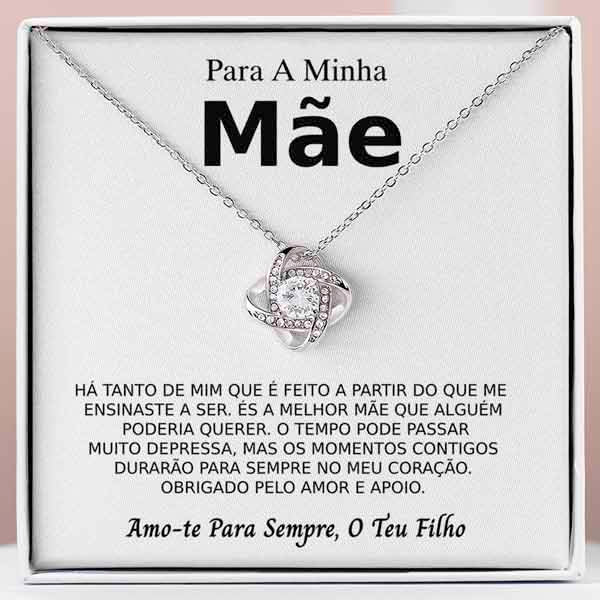 Para a Minha Mãe - Colar banhado a ouro branco 14k com cristais de zirconia cúbica OLIVIA