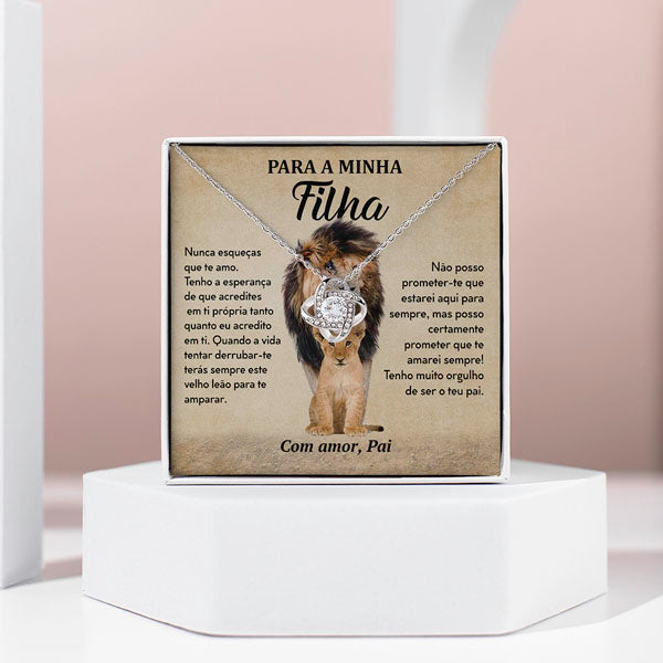 Para a Minha Filha – Colar banhado a ouro branco 14k com cristais de zirconia cúbica LEONA