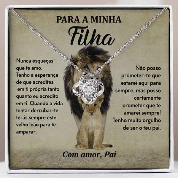 Para a Minha Filha – Colar banhado a ouro branco 14k com cristais de zirconia cúbica LEONA