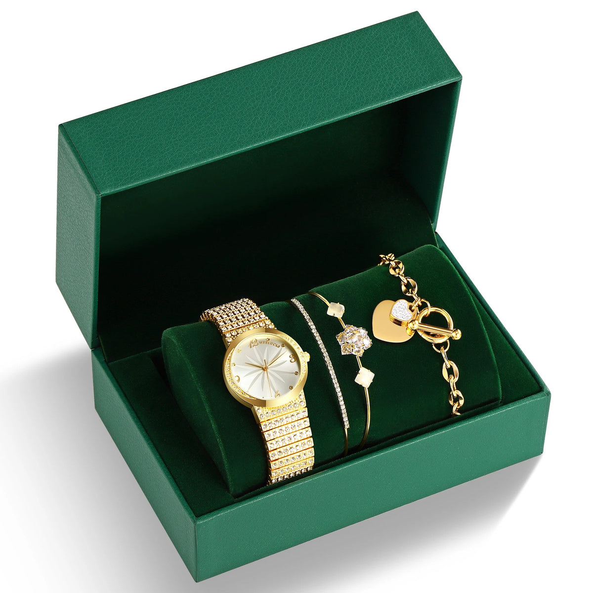 Kit Feminino Relógio e Pulseiras
